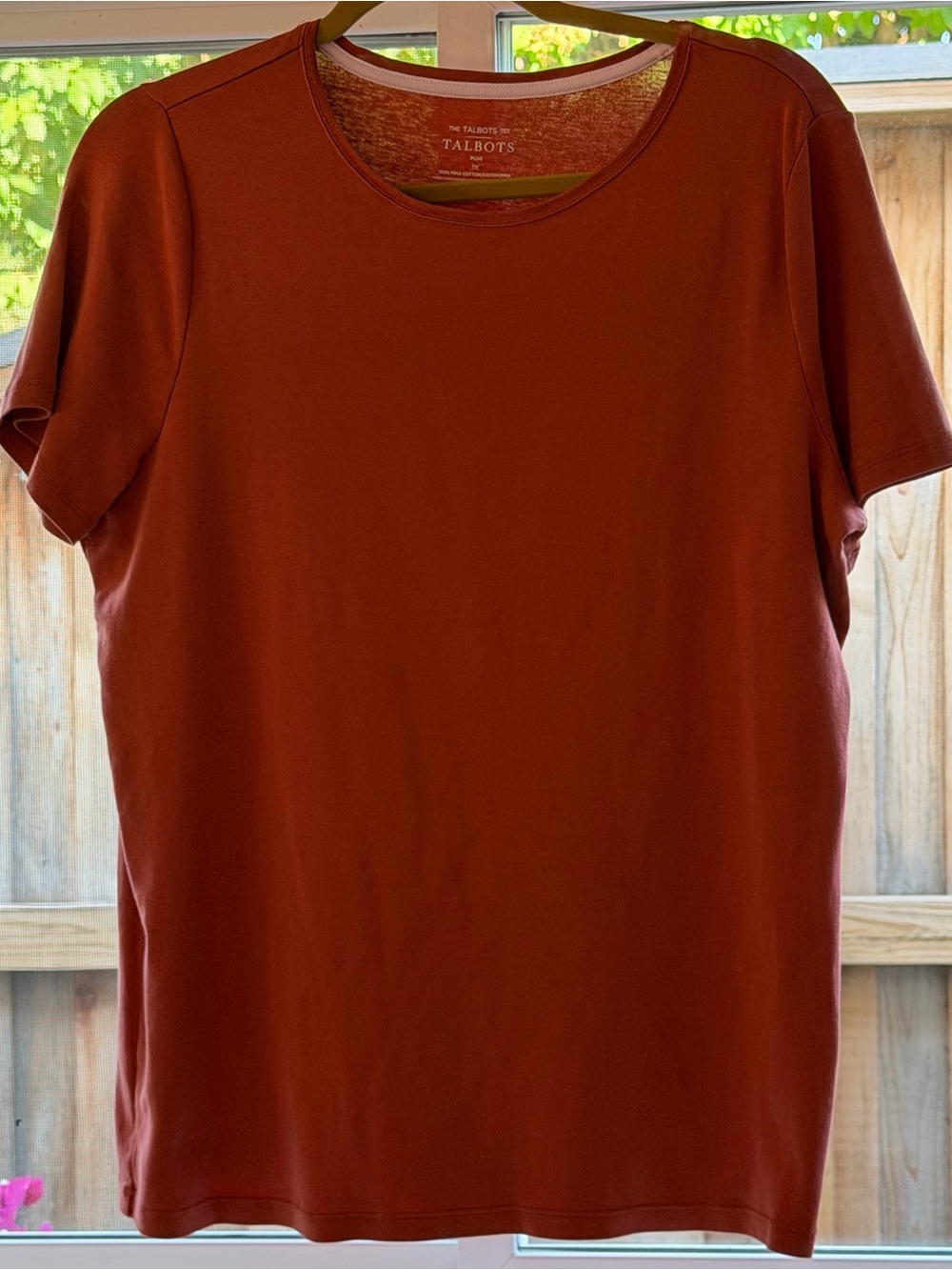 Talbots “The Talbots Tee” Short-Sleeve Crew Neck Tee in Pumpkin